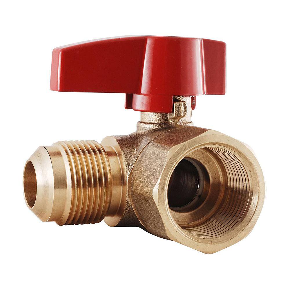 The Plumber's Choice 12 in. Flare x 12 in. Brass FIP Angle Gas Ball Valve LxFAGAS1212