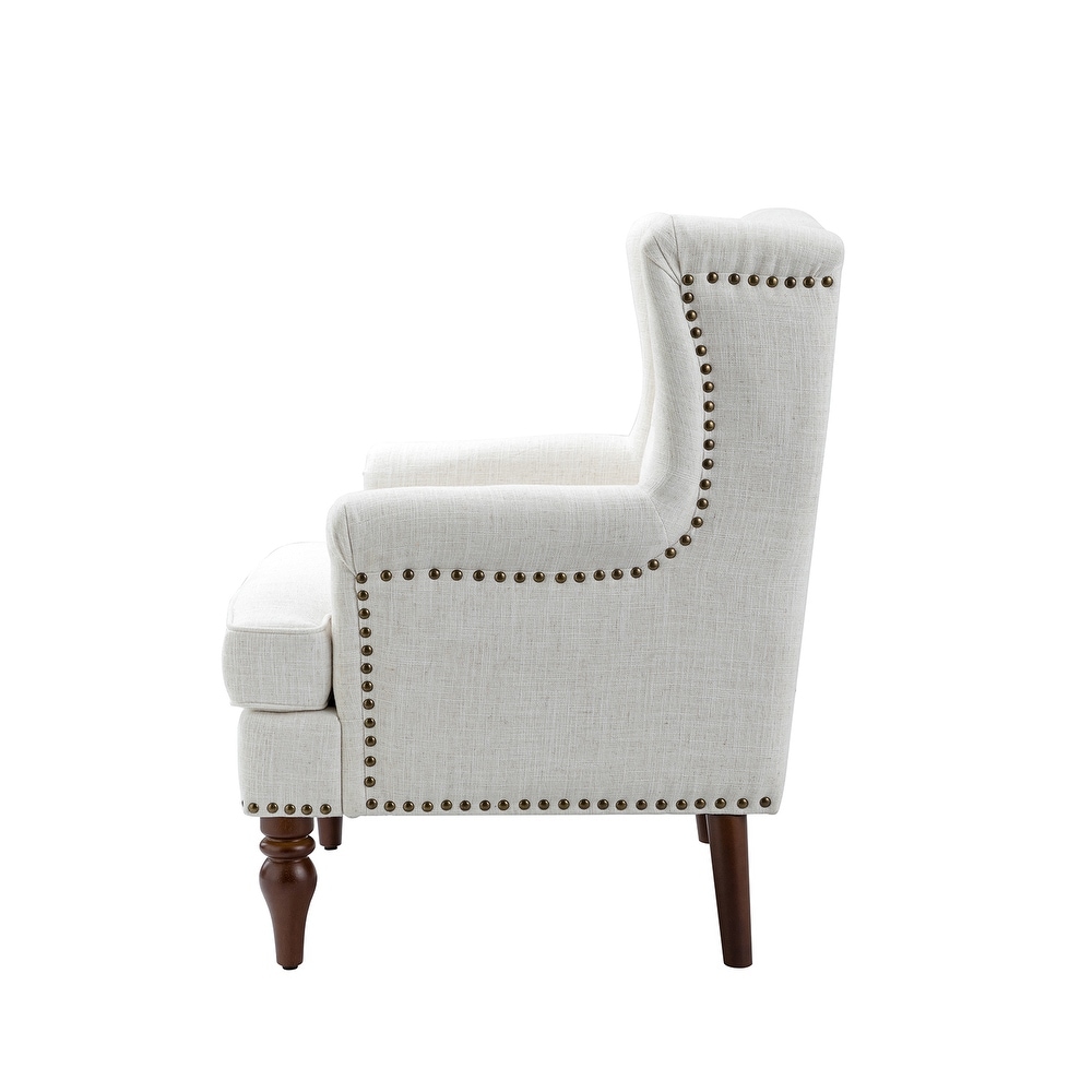 Maitê Transitional Armchair with Solid Wood Legs by HULALA HOME