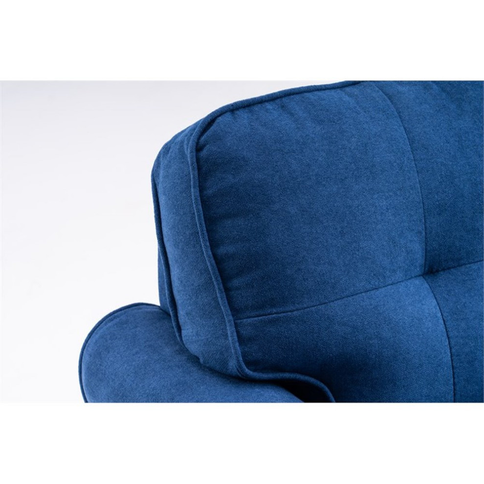 Alexent Calma Modern Linen Fabric Indoor Chaise Lounge in Blue   Transitional   Indoor Chaise Lounge Chairs   by Homesquare  Houzz