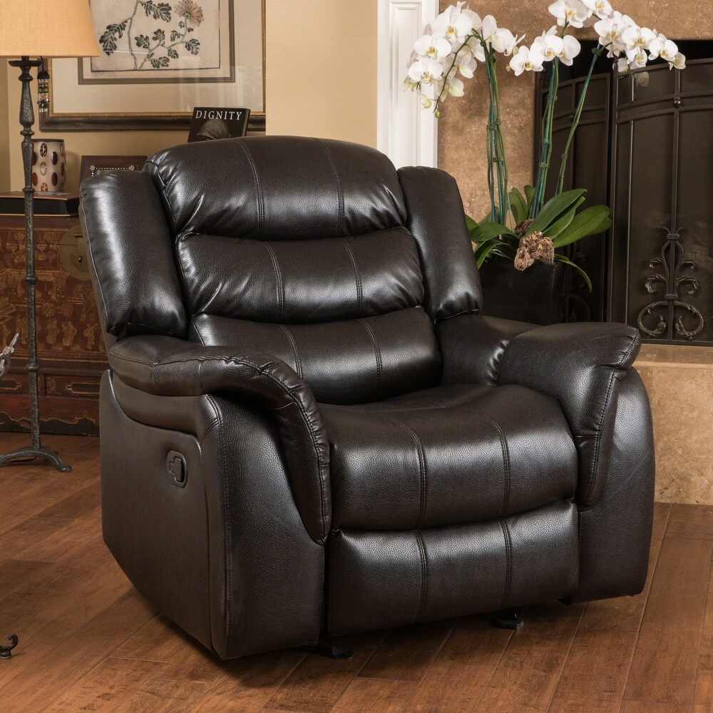 Hawthorne PU Leather Glider Recliner Chair by Christopher Knight Home