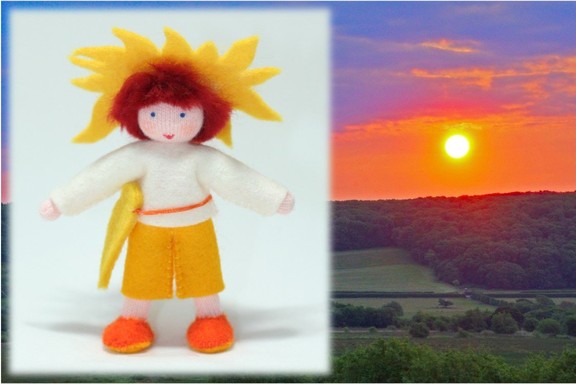Eco Flower Fairies Sun Child (bendable felt doll)
