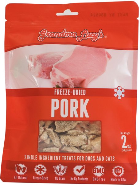 Grandma Lucy's Pork Grain-Free Freeze-Dried Dog and Cat Treats， 2-oz bag