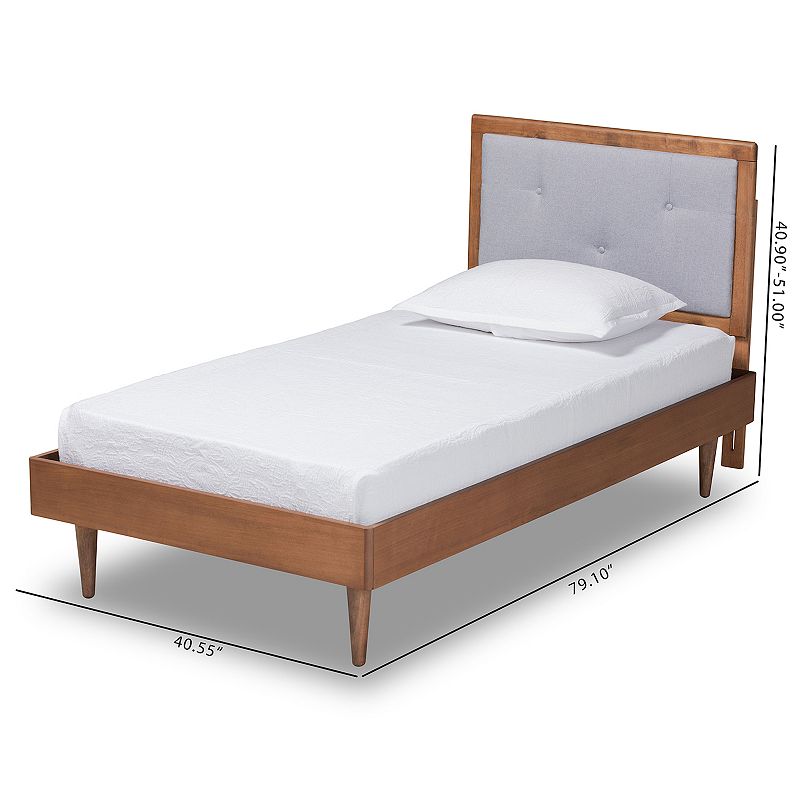 Baxton Studio Saul Upholstered Twin Platform Bed