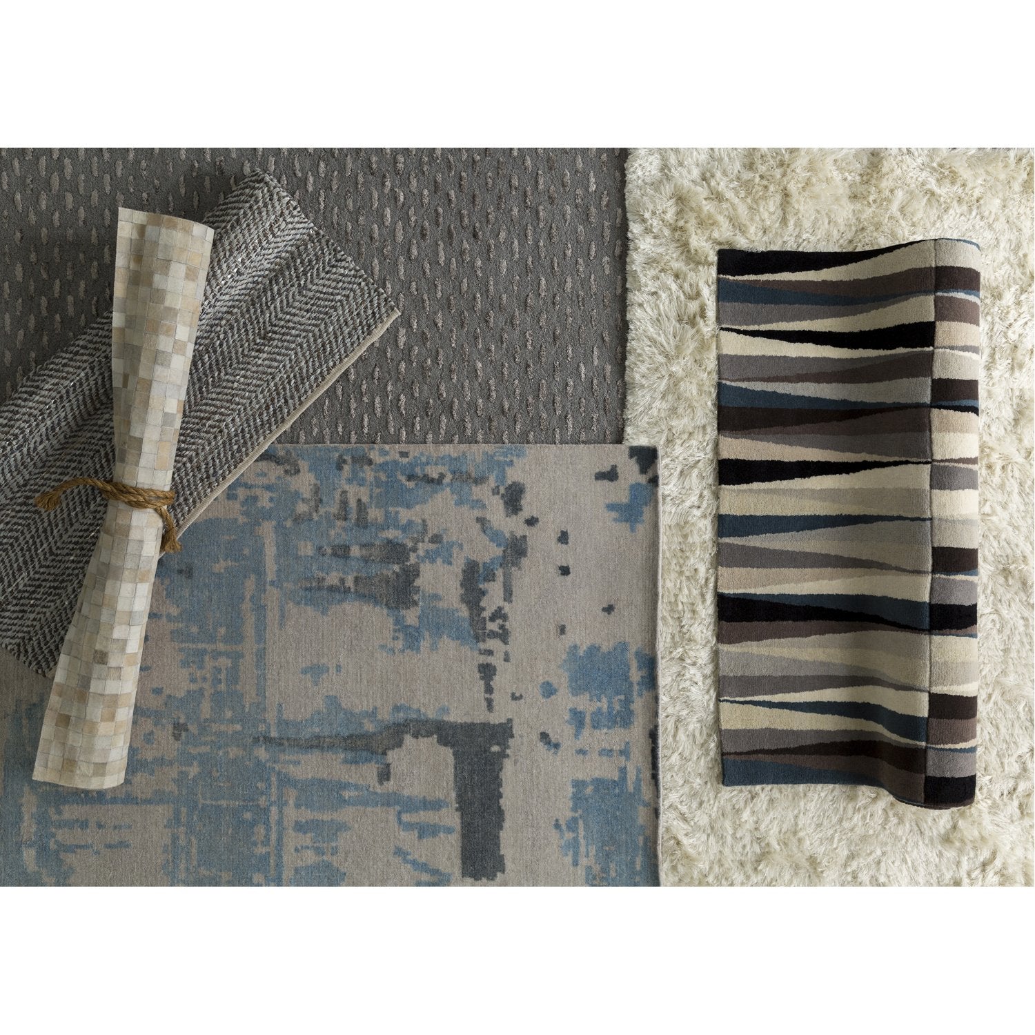 Atlantis Collection New Zealand Wool Area Rug in Dove Grey