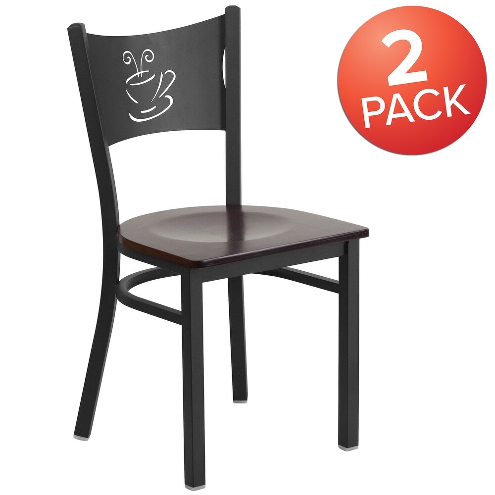 2 Pack Coffee Back Metal Restaurant Chair   17.25\