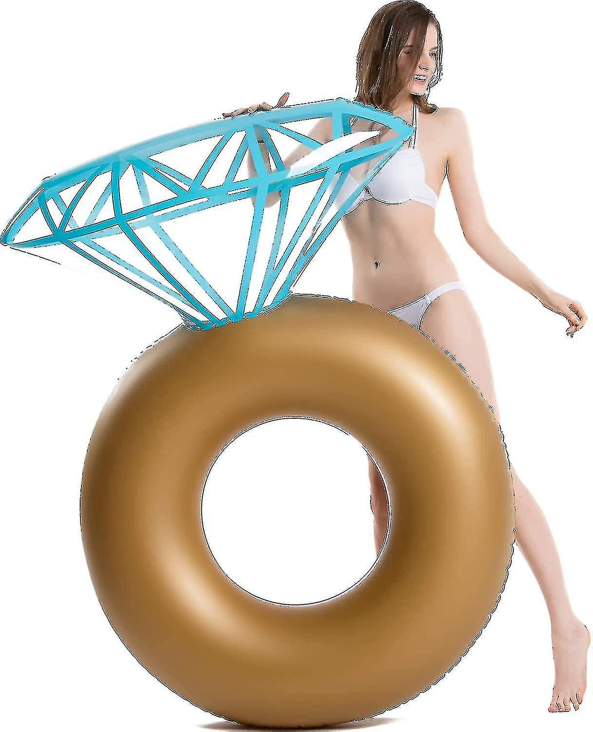 Inflatable Diamond Ring Pool Floats - Bachelor Party Decorations Swimming Tube Floats - Outdoor Water Recreation Area For Adults -sakura