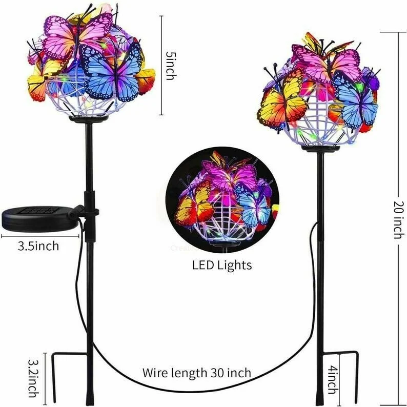 🔥BIG SALE - 49% OFF🔥Solar Stake Lights Butterflies Decor Lights ( BUY 1 GET 1 FREE )