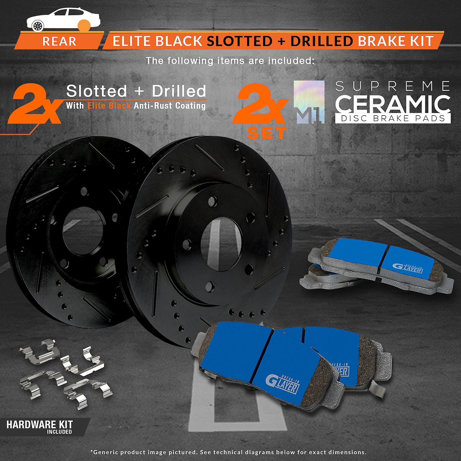 [R] Rotors w/M1 Ceramic Pads Elite Brake Kit