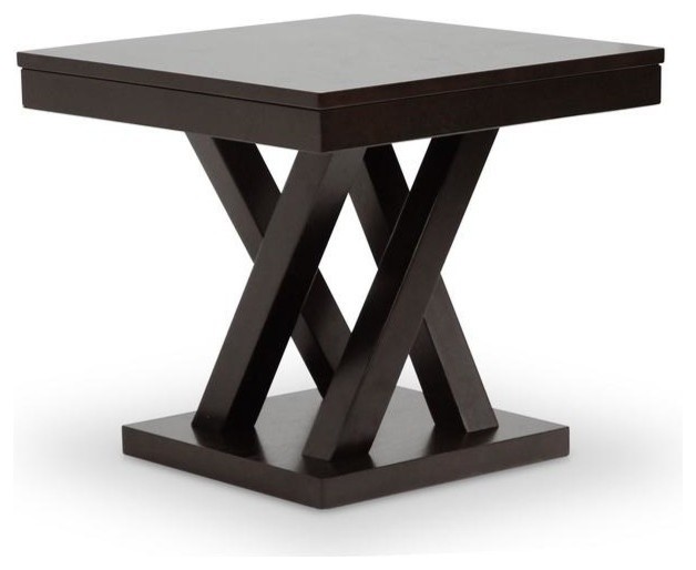 Baxton Studio Everdon Dark Brown Modern End Table   Transitional   Side Tables And End Tables   by HedgeApple  Houzz