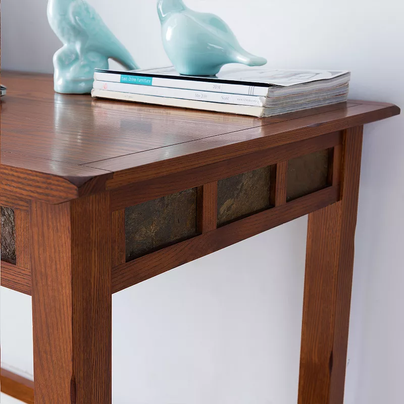 Leick Furniture Rustic Oak and Slate Laptop Desk