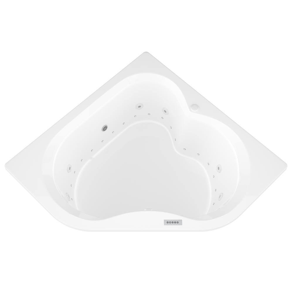 Universal Tubs Beryl Diamond 5 ft. Acrylic Corner Drop-in Whirlpool Air Bathtub in White HD6060CDLX