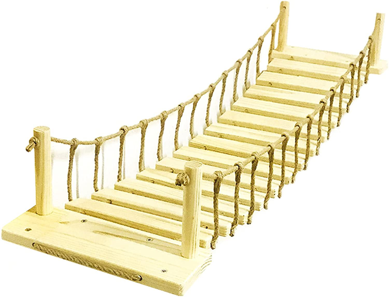 Miumaeov Cat Bridge Climbing Frame Wood Tree House Bed Hammock Toy Wall Mounted