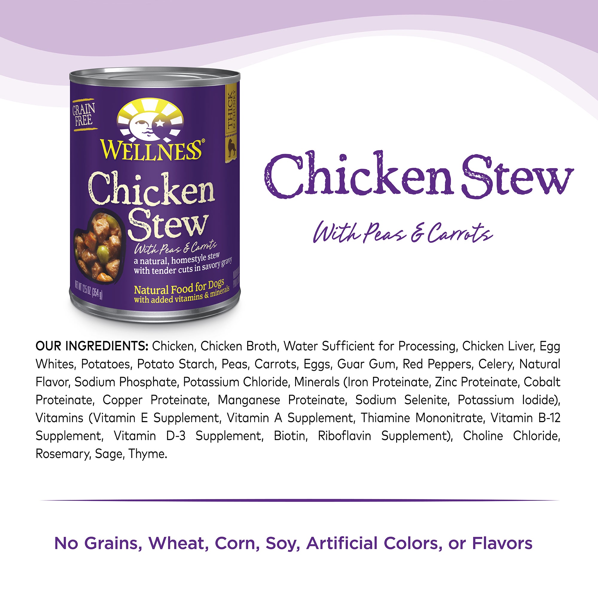 Wellness Chicken Stew With Peas and Carrots Grain Free Wet Dog Food