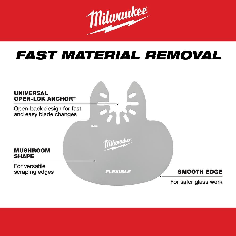 Milwaukee OPEN-LOK MUSHROOM SEALANT SCRAPER BLADE 5PK 49-25-2222 from Milwaukee