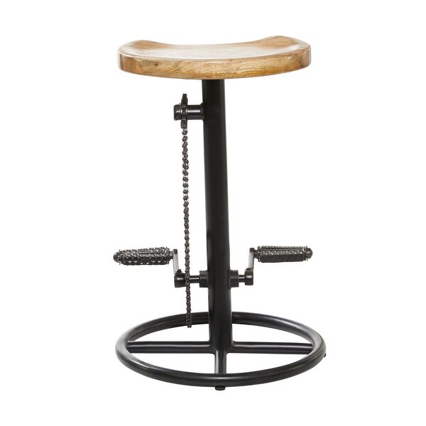 Brown Metal Industrial Bar Stool