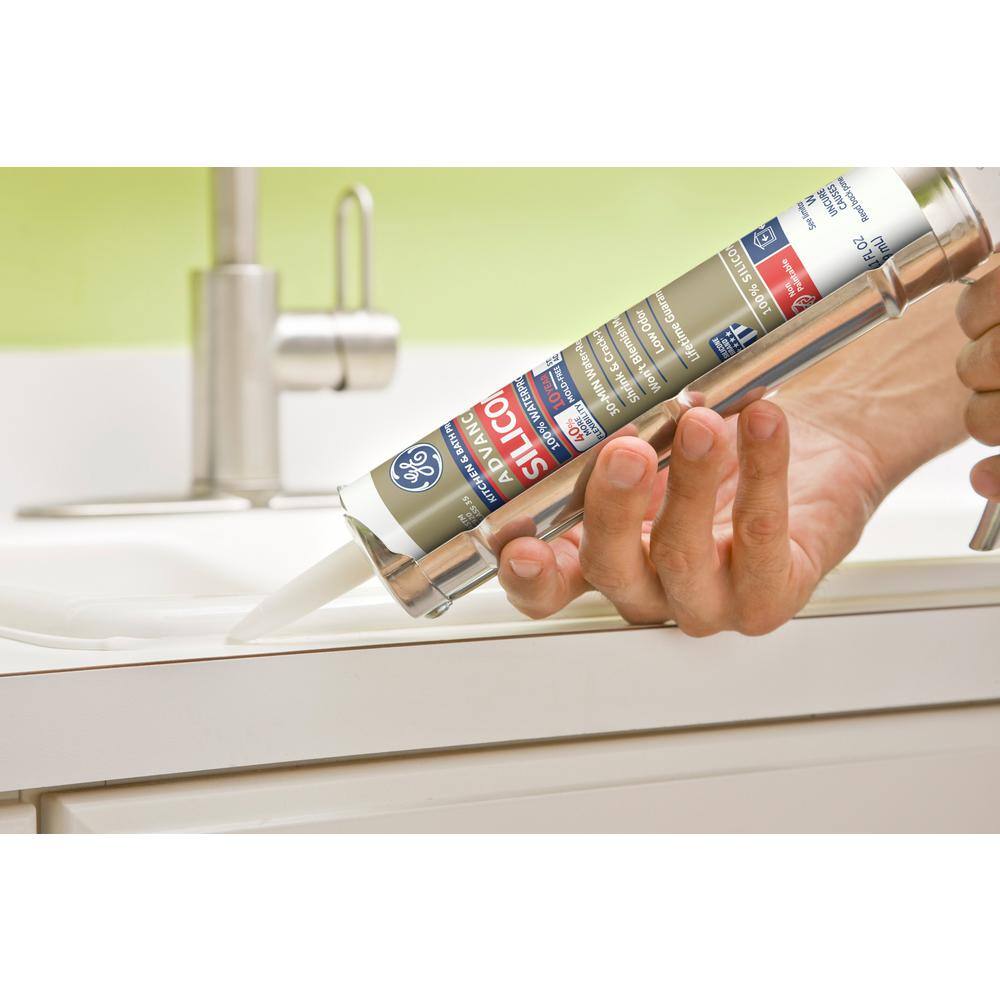 GE Advanced Silicone 2 10.1 oz. Clear Kitchen and Bath Caulk 2812562