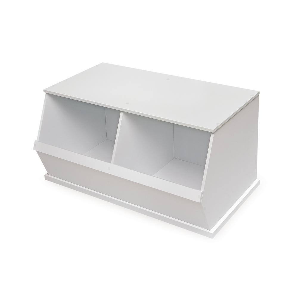 Badger Basket 37 in. W x 17 in. H x 19 in. D White Stackable 2-Storage Cubbies 97733