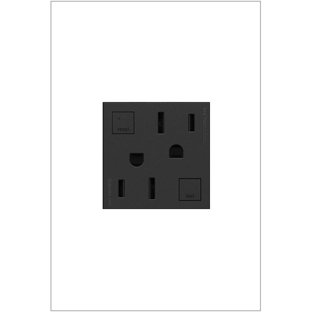 Legrand adorne 15 Amp 125-Volt Tamper-Resistant Self-Test Duplex GFCI Outlet Graphite AGFTR2152G4