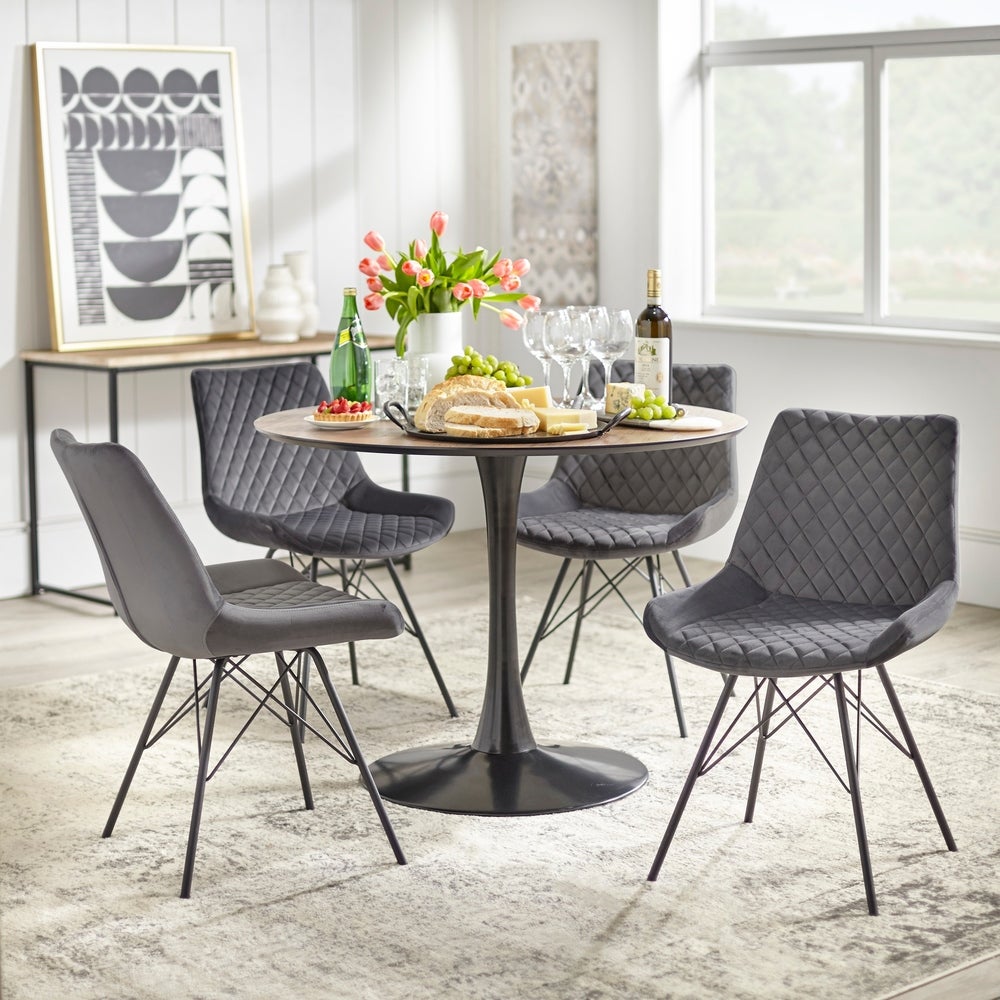 angelo:HOME Dining Chair - Kavitt - set of 2 (grey/walnut/black)