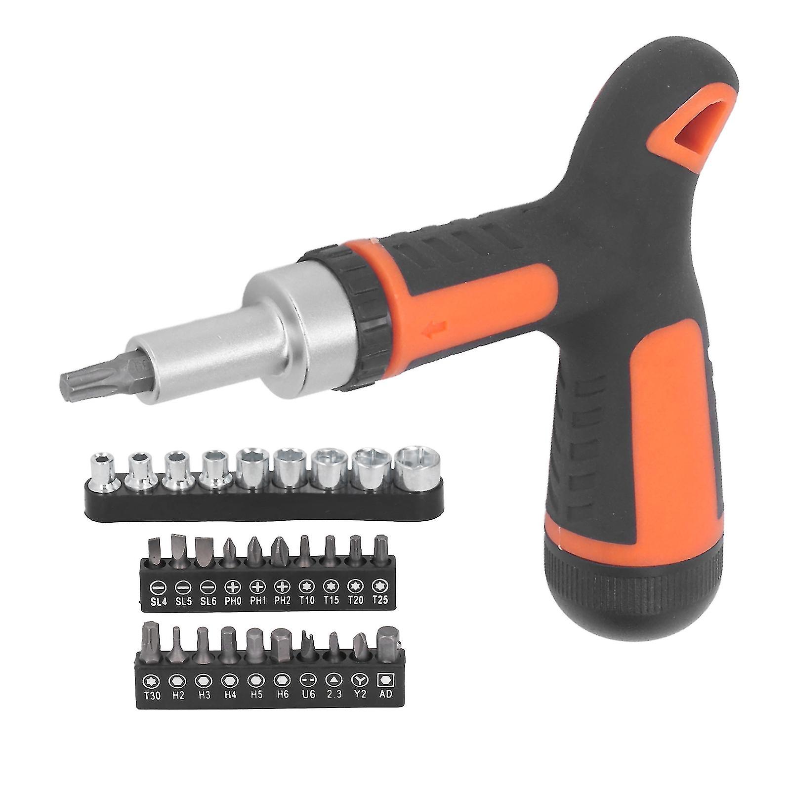 30Pcs Ratchet Screwdriver Set with Socket Bit Dual Purpose Combination Portable Household Maintenance Tool