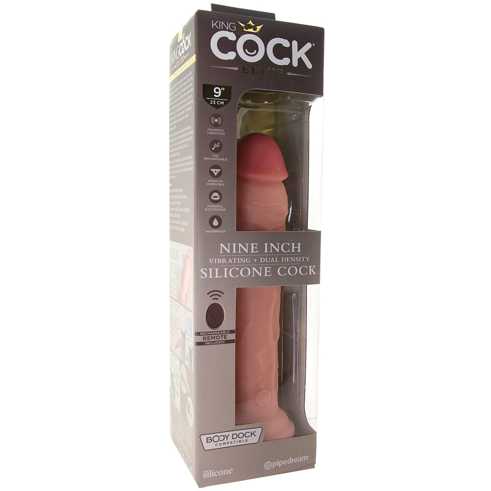 King Cock Elite Dual Density 9 Inch Silicone Vibe in Light