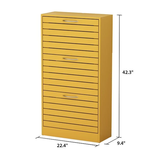 12-15 Pair Shoe Storage Cabinet Space Saving Oak - - 35742549