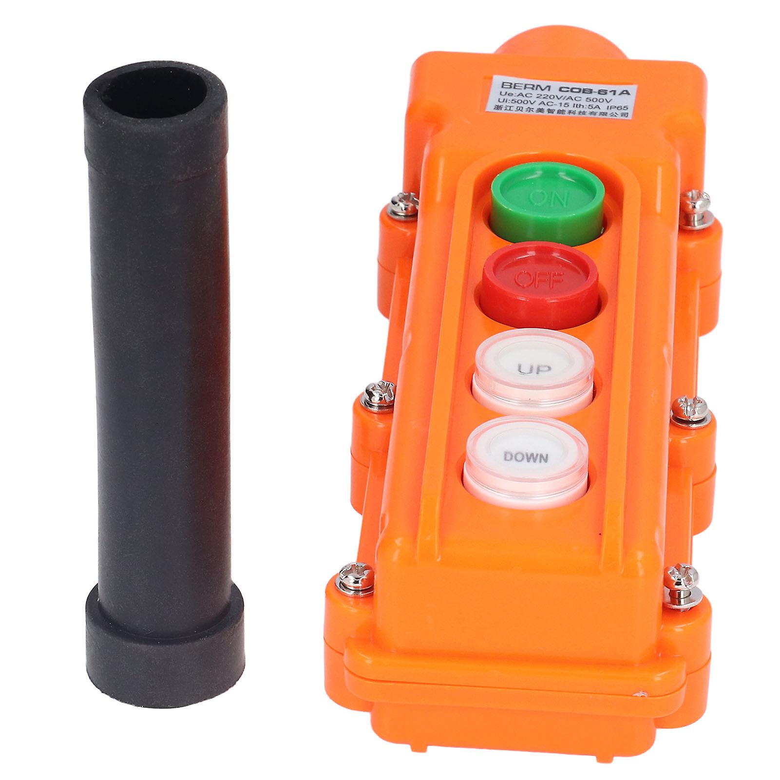 Berm Crane Push Botton Switch Rainproof Handheld Hoist Remote Control Switch 220v/500v 5a