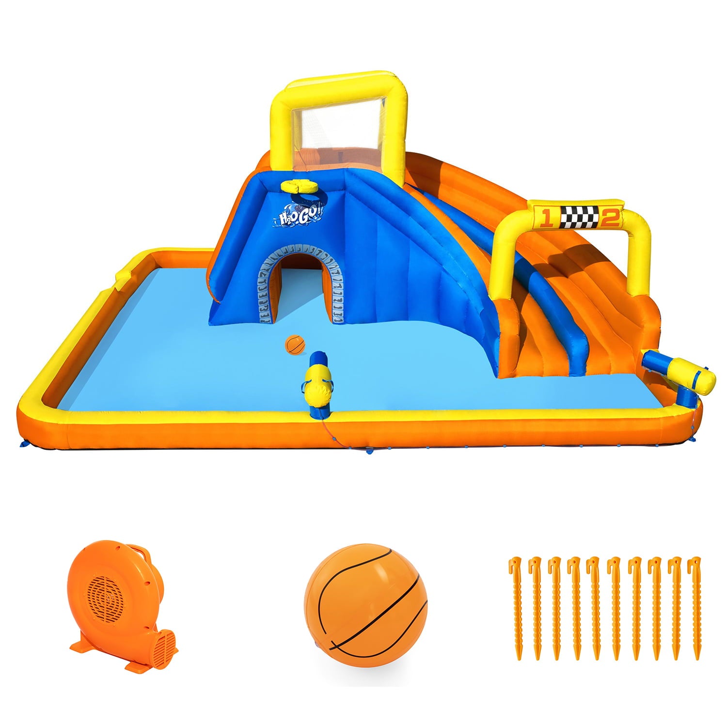 Bestway H2OGO! 18 x 16.5 x 8.7 Ft Super Speedway Kids Inflatable Water Park