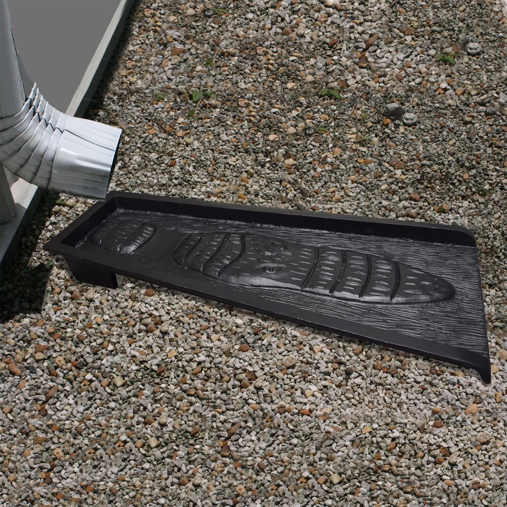 igator Crocodile Cast Aluminum Downspout Gutter 24 in. Splash Block