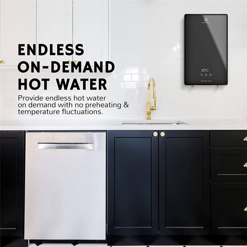 Airthereal 0.475 GPM 9kW Electric Tankless Water Heater  Endless On-Demand Hot Water - Self Modulates to Save Energy Use EVT-9K