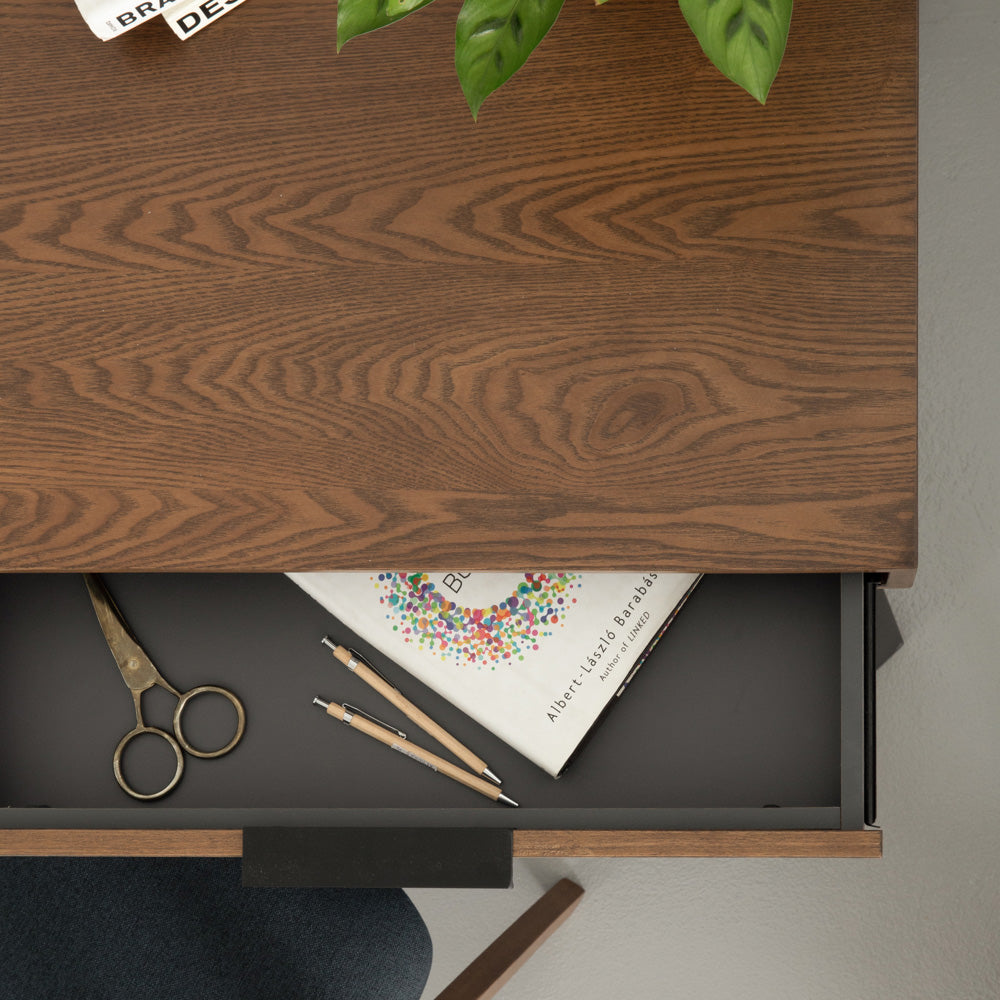 MALTON Study Desk 120cm - Black & Walnut