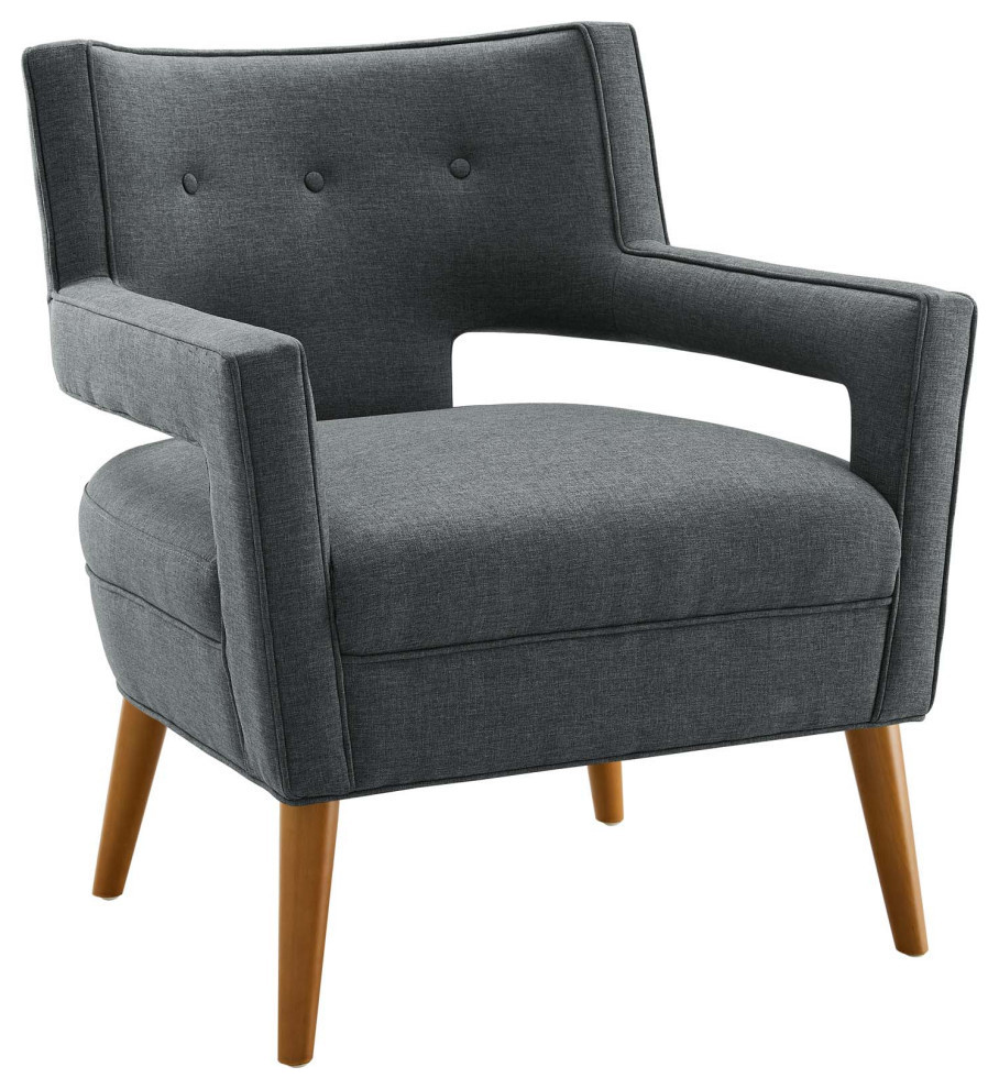 Eliana Grey Upholstered Fabric Armchair   Midcentury   Armchairs And Accent Chairs   by Virgil Stanis Design  Houzz