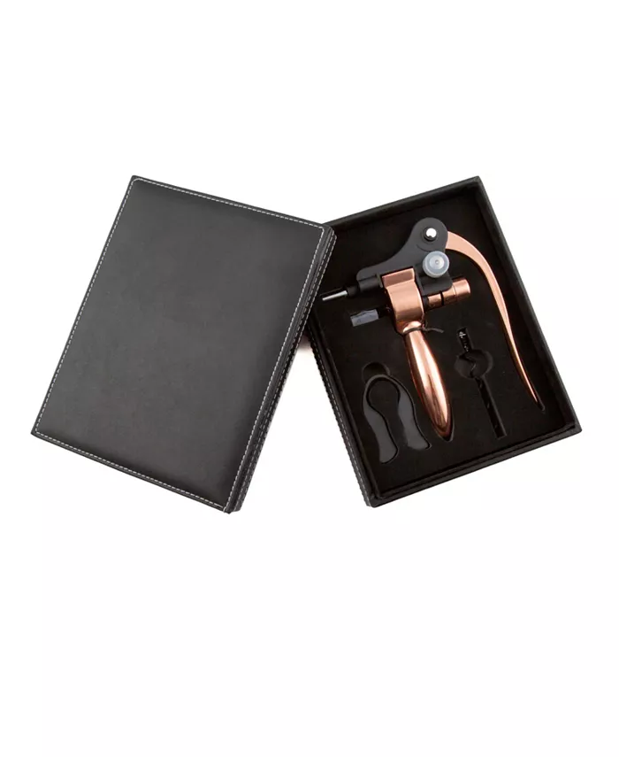 Cambridge Copper Wine Opener with Black Leather Case