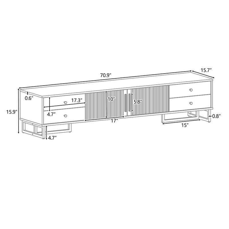 TV Stand for 65+ Inch TV  Entertainment Center TV Media Console Table TV Stand with Storage  TV Console Cabinet for Living Room