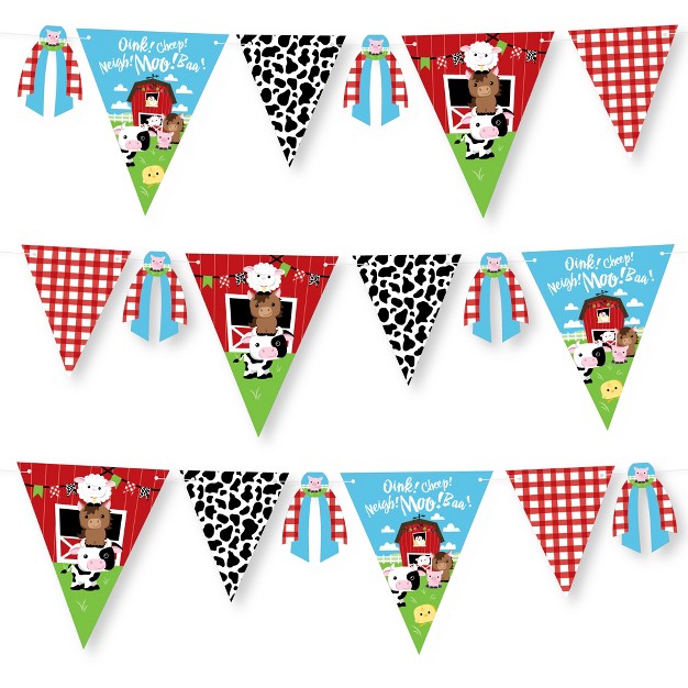 Big Dot Of Happiness Farm Animals Diy Barnyard Baby Shower Or Birthday Party Pennant Garland Decoration Triangle Banner 30 Pieces