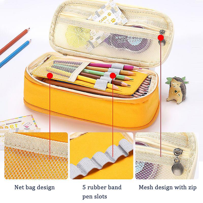 Large Capacity Pen Box Kawaii Pencil Case Organizer Office Accessories Stationery Bag