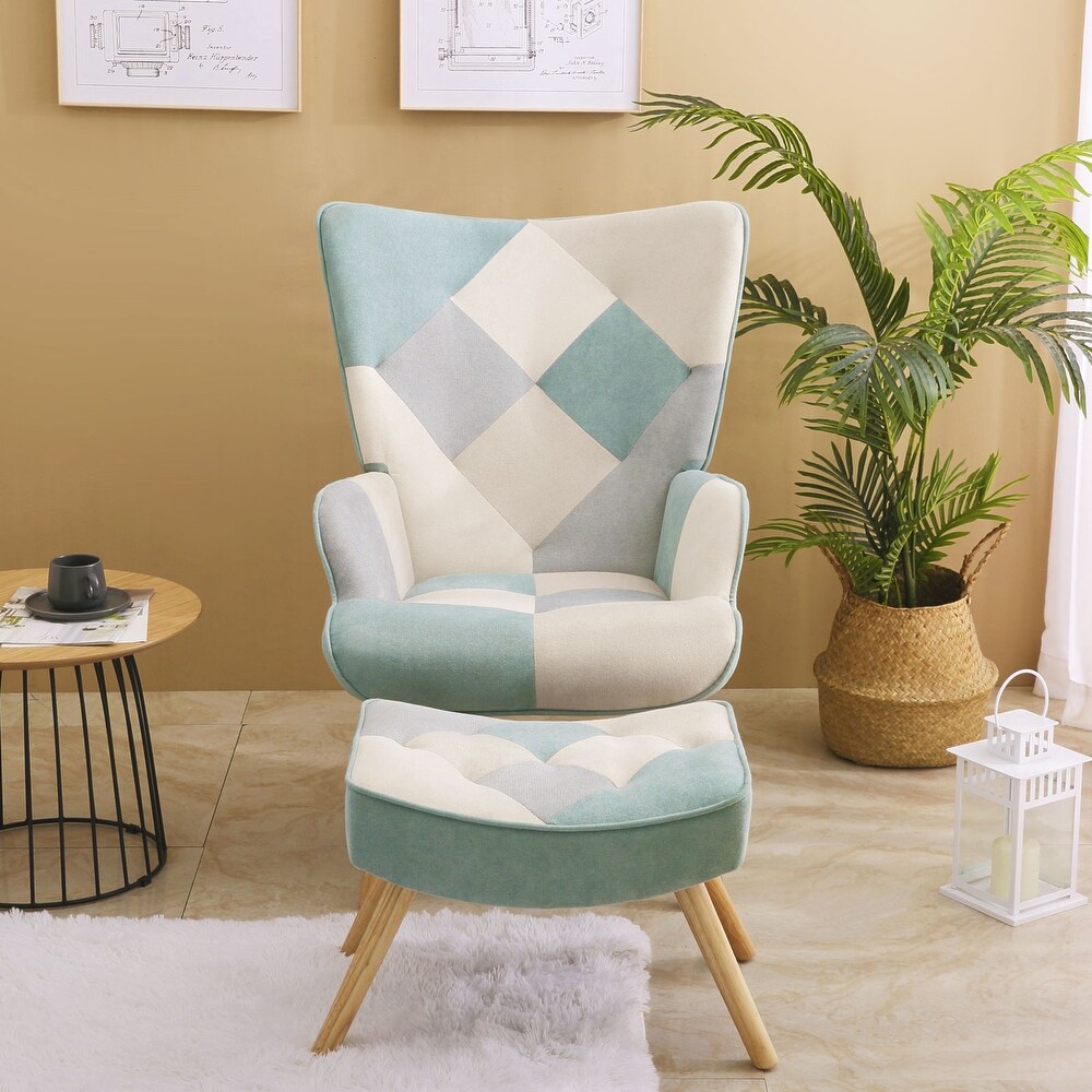 Living Room Chair and Ottoman Set