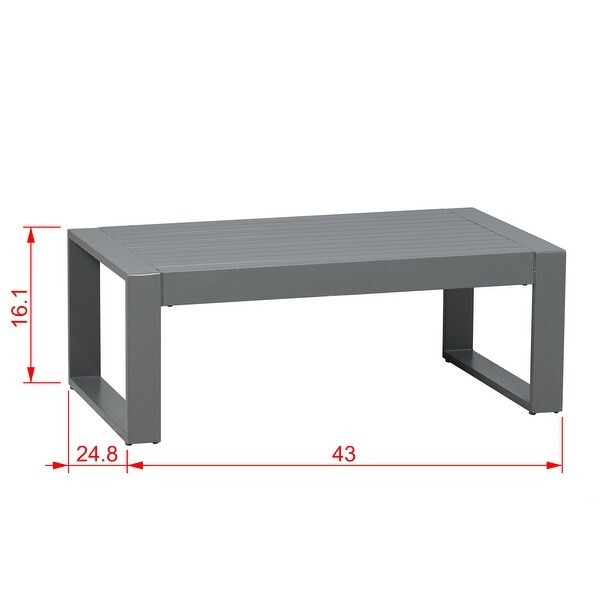 Aoodor Aluminum Outdoor Coffee Table 43