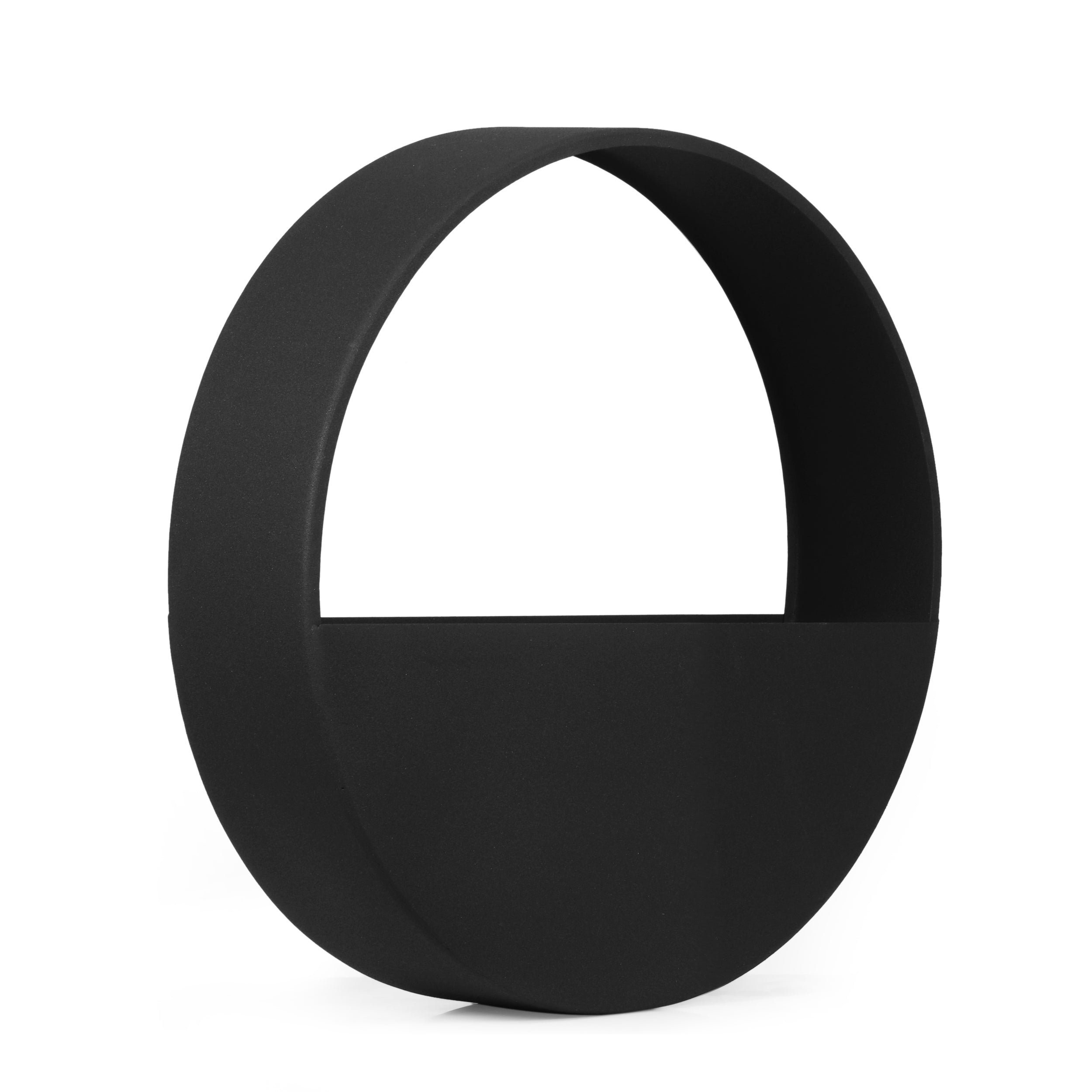 Beall Ware Modern Handcrafted Round Wall Planter, Black