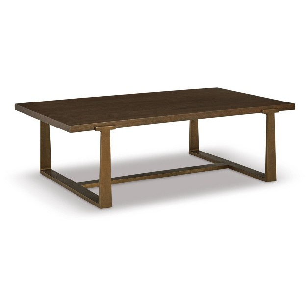 Balintmore Coffee Table Metallic Brown beige Signature Design By Ashley