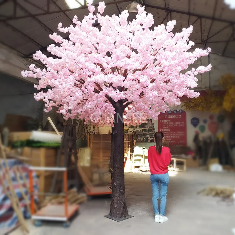 Artificial indoor cherry blossom tree wedding centerpieces decoration wood plastic artificial cherry blossom tree for outdoor