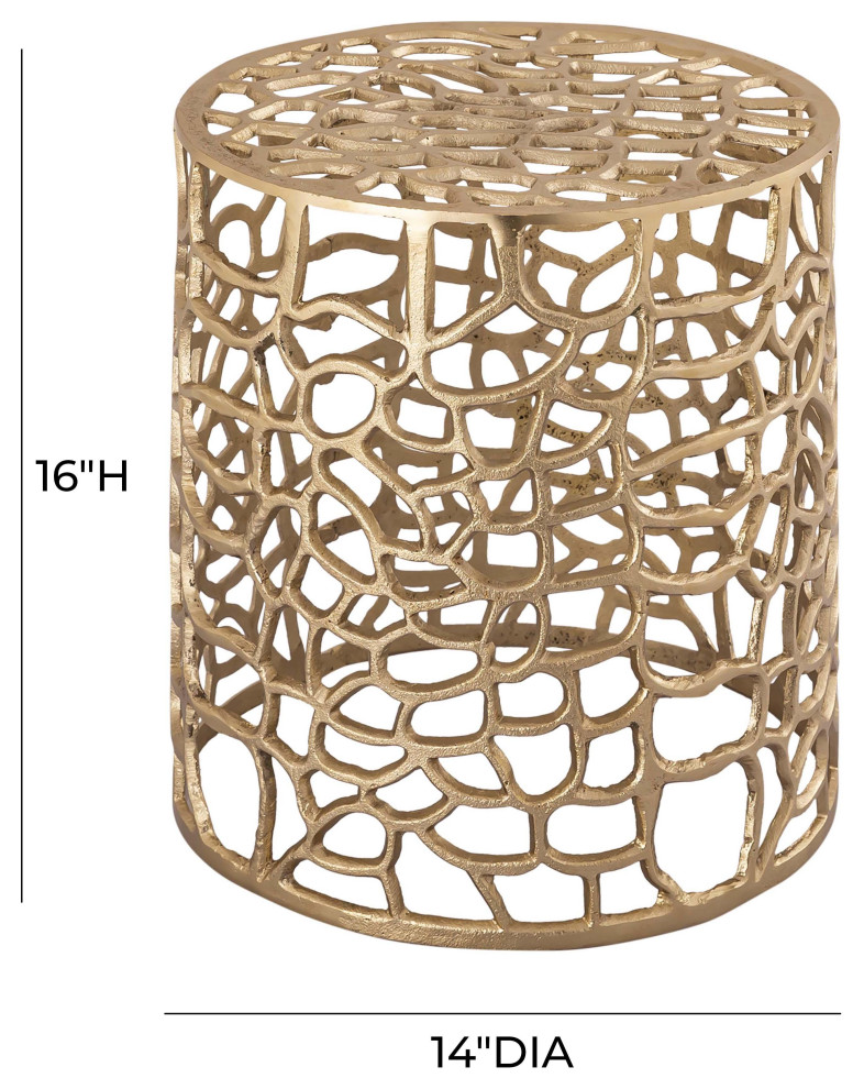 Sophia Gold Side Table   Contemporary   Side Tables And End Tables   by TOV Furniture  Houzz