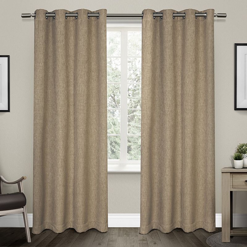 Exclusive Home 2-pack Vesta Textured Woven Blackout Window Curtains