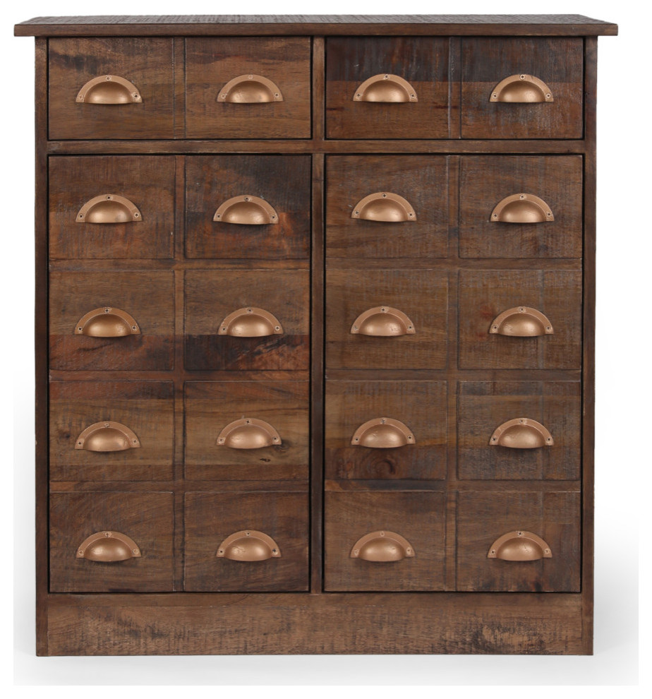 Tift Terrell Handcrafted Boho Mango Wood Cabinet  Antique Natural   Transitional   Accent Chests And Cabinets   by GDFStudio  Houzz