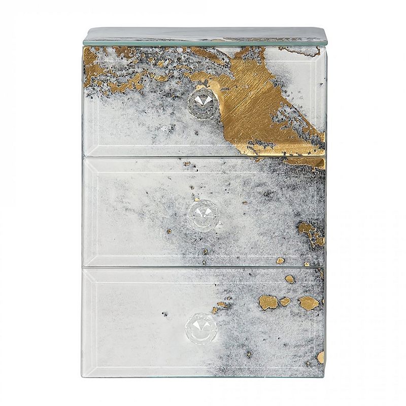 Mele and Co. Maura Marbled Gray Glass Jewelry Box