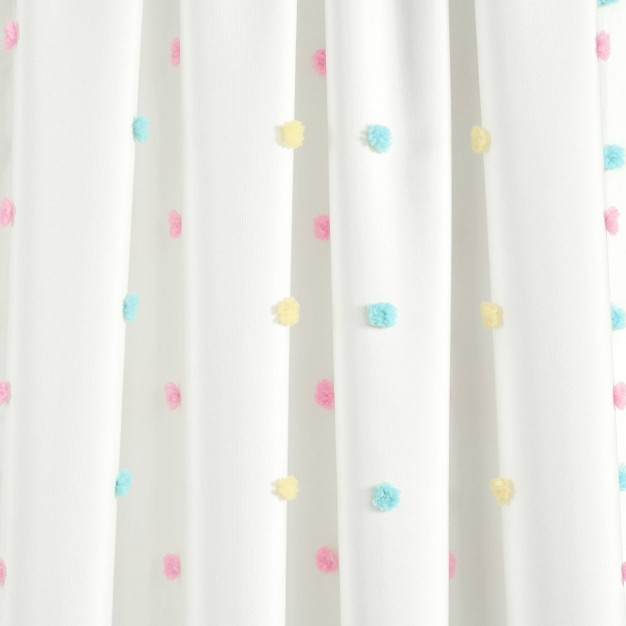 Kids x27 Rainbow Tufted Dot Single Window Curtain Panel Lush D cor