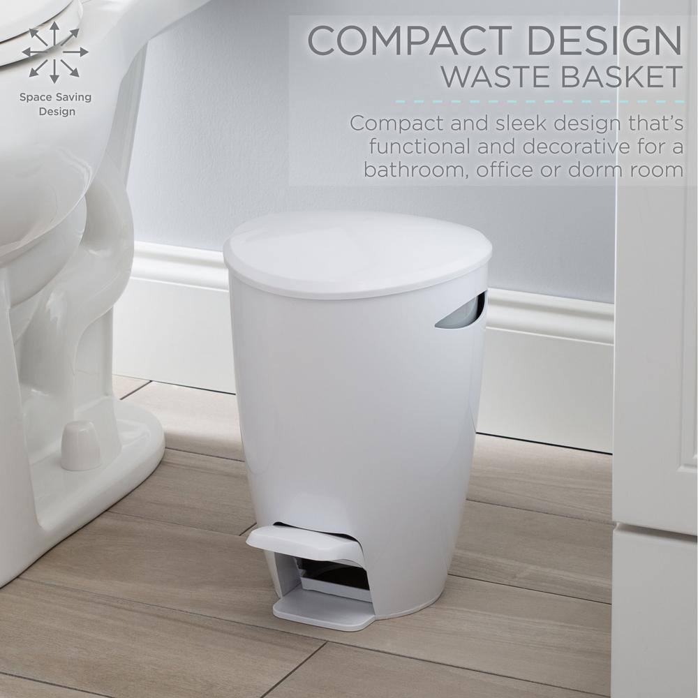 Bath Bliss 5 L Contour Step Pedal Waste Bin in White 10077-WHITE