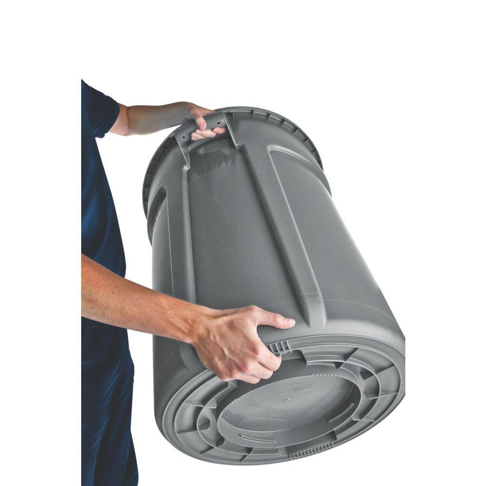 Rubbermaid Commercial Products Brute 44 Gal. Grey Round Vented Outdoor Trash Can (4-Pack) 2031187-4