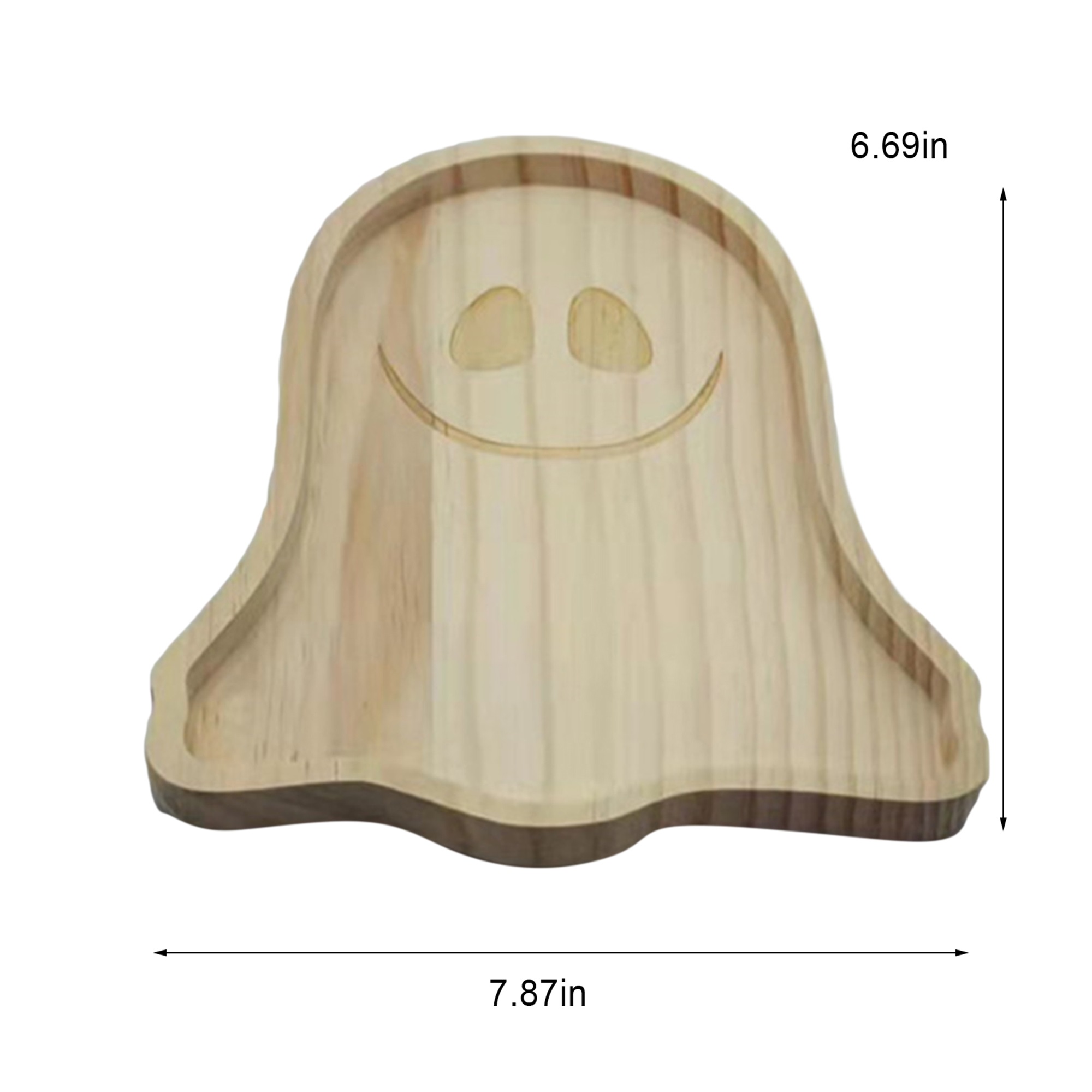 Pudcoco Halloween Wood Cheese Board and Charcuterie Boards Kitchen Pumpkin/Ghost Shaped Wine Meat Cheese Tray for Party Supplies