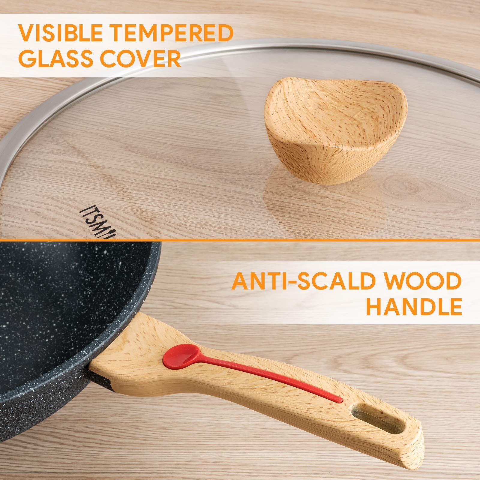 Wok Die-Casting Nonstick Wok Scratch Resistant with Lid and Spatula